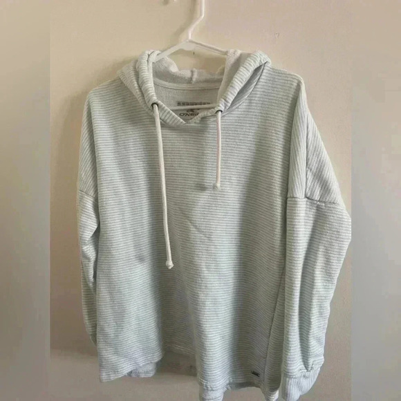 O’Neill teal and white terry sweatshirt. - Picture 3 of 6